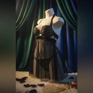 Victoria's Secret Very Sexy Eyelash Lace Babydoll Lingerie 34D